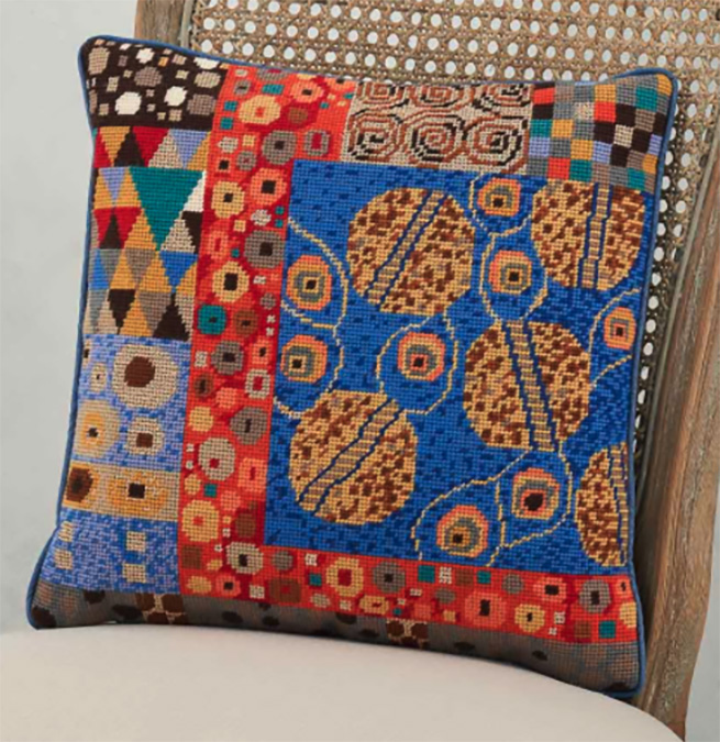 Klimt Blue Needlepoint