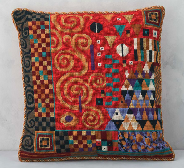 Klimt Coral Needlepoint