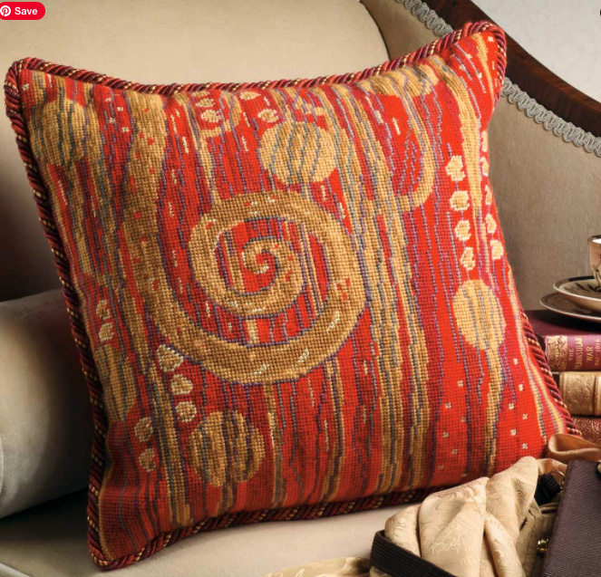 Klimt Red Needlepoint