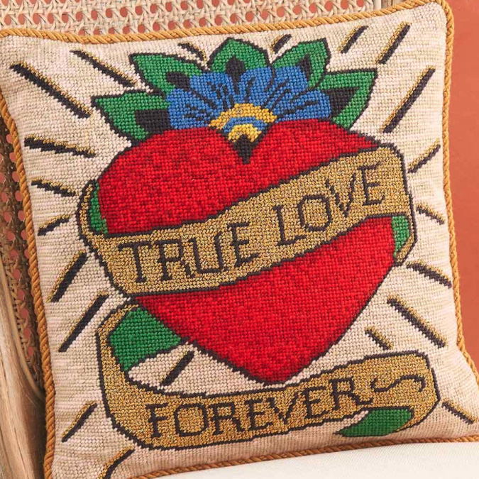 Tattoo Red Needlepoint