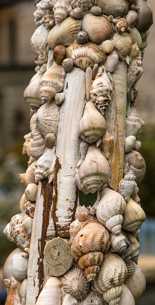 detail of shell obelisk