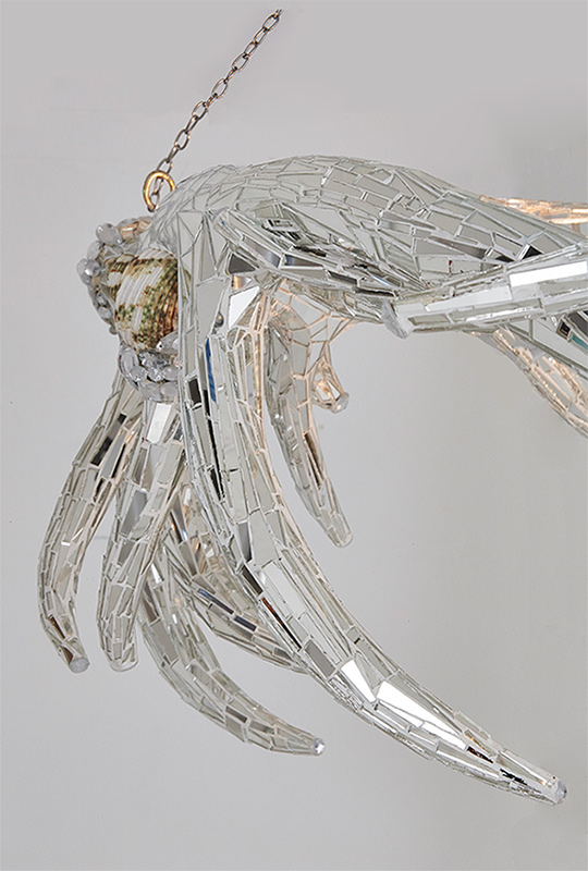 detail of mirror chandelier