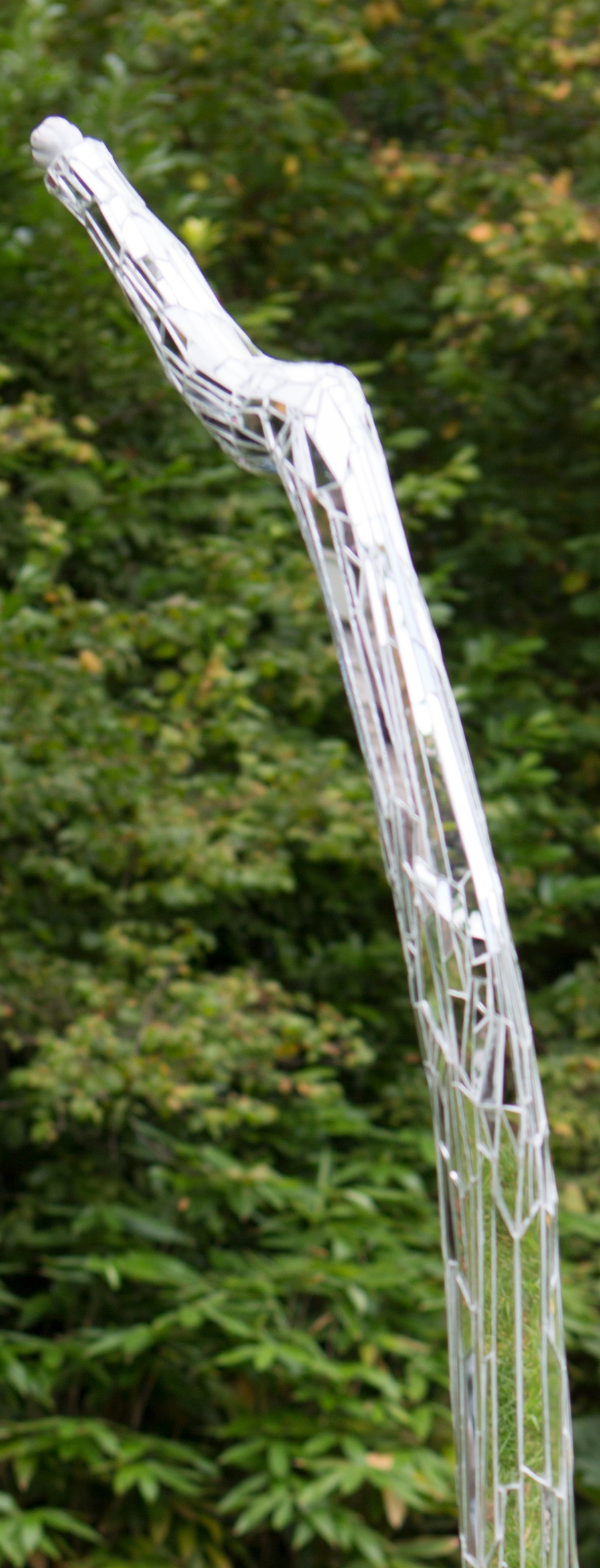  detail of garden sculpture mirrored obelisk